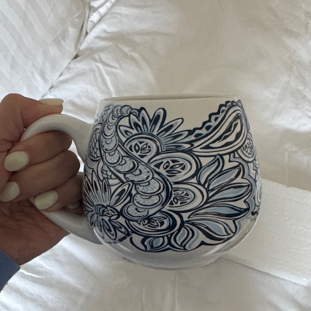 Lilly Pulitzer Blue & White Floral Ceramic Mug - Picture 2 of 4